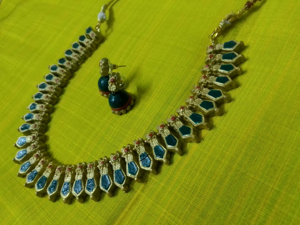 Geometric Necklace, Handpainted Jewellery : Handmade Jewelry at Rs 549, Handmade  Necklace