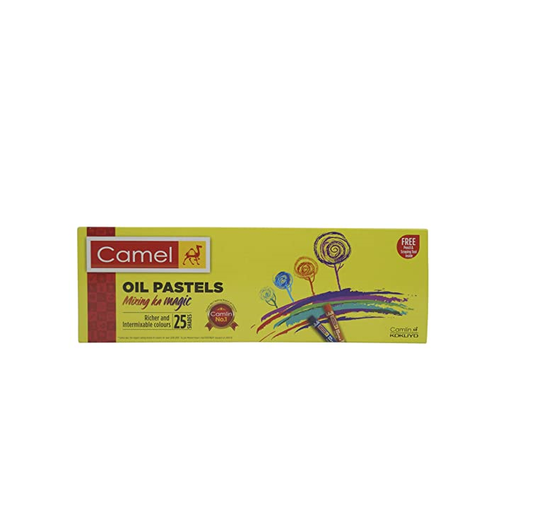 Camel Oil Pastel - 25 Shades with 1 Drawing Pencil Free