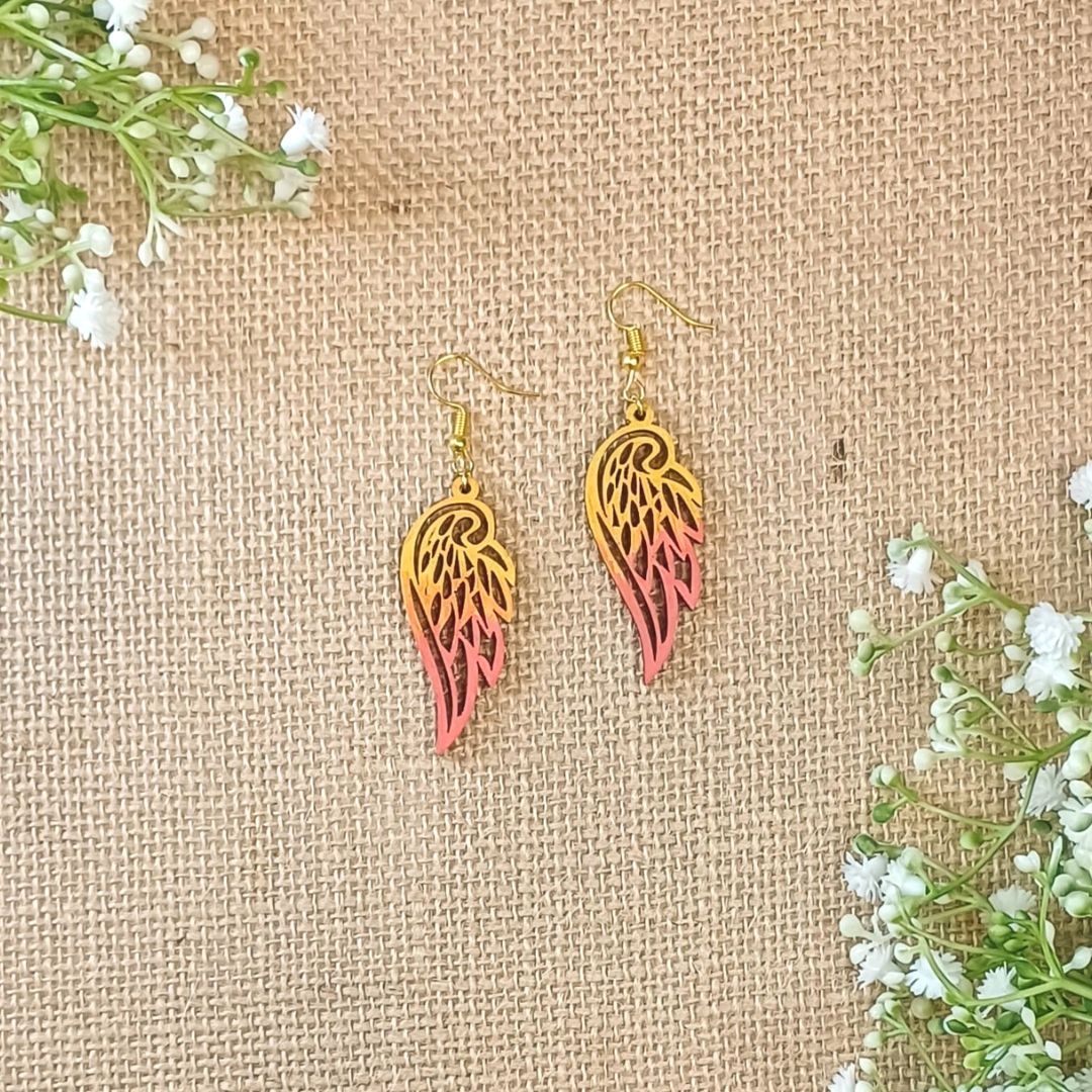 Buy Geometric Pattern Wood Earrings, Vibrant Dangle Circles, Hand Painted  Wooden Earrings, Handcrafted Jewelry, Gift for Her Online in India - Etsy
